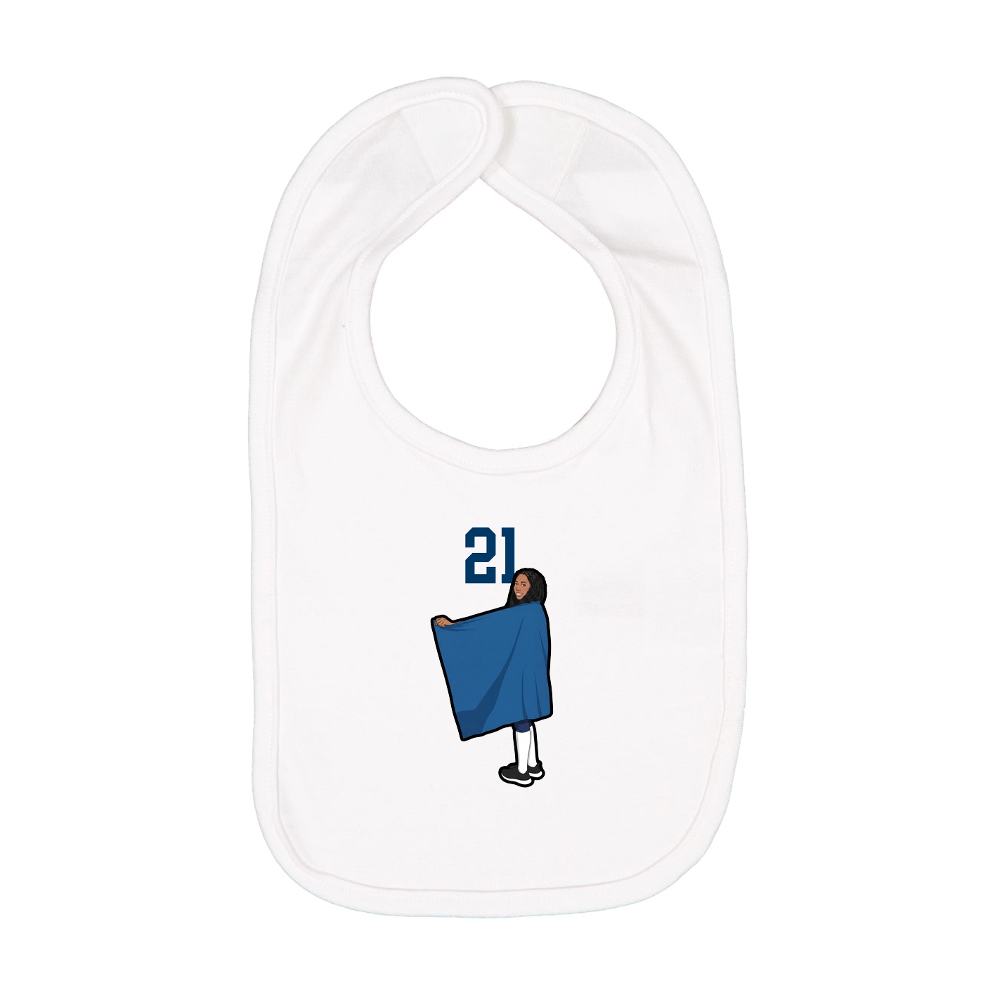 Infant Bib — Number Top in White
