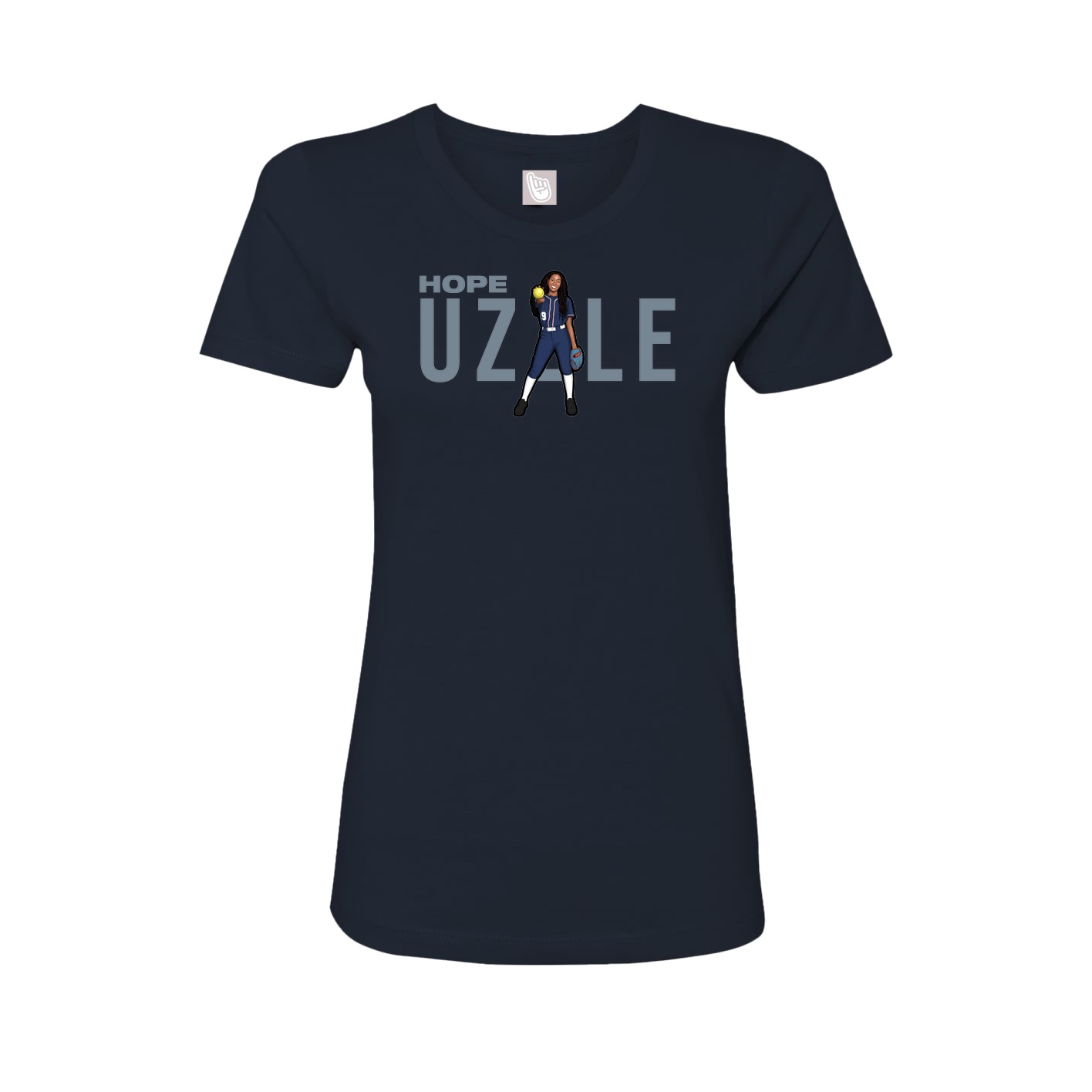 Fitted Women's Tee — Player Name in Navy