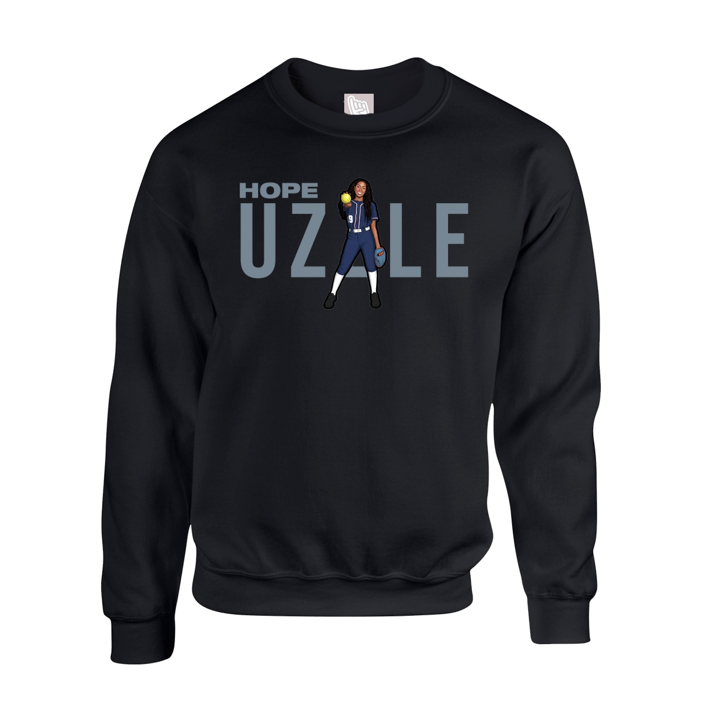 Fleece Crew — Player Name in Black