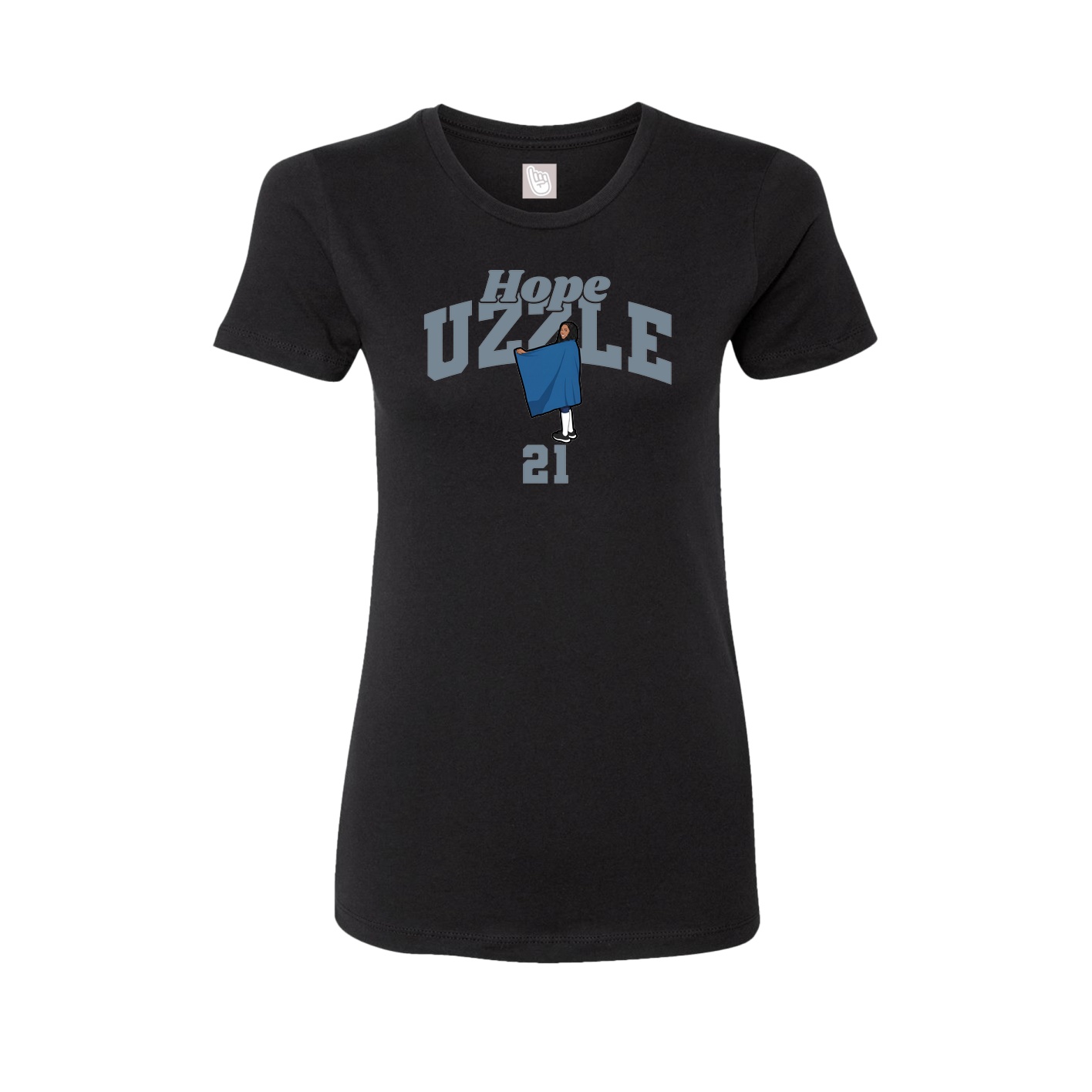 Fitted Women's Tee — Signature Arch in Black