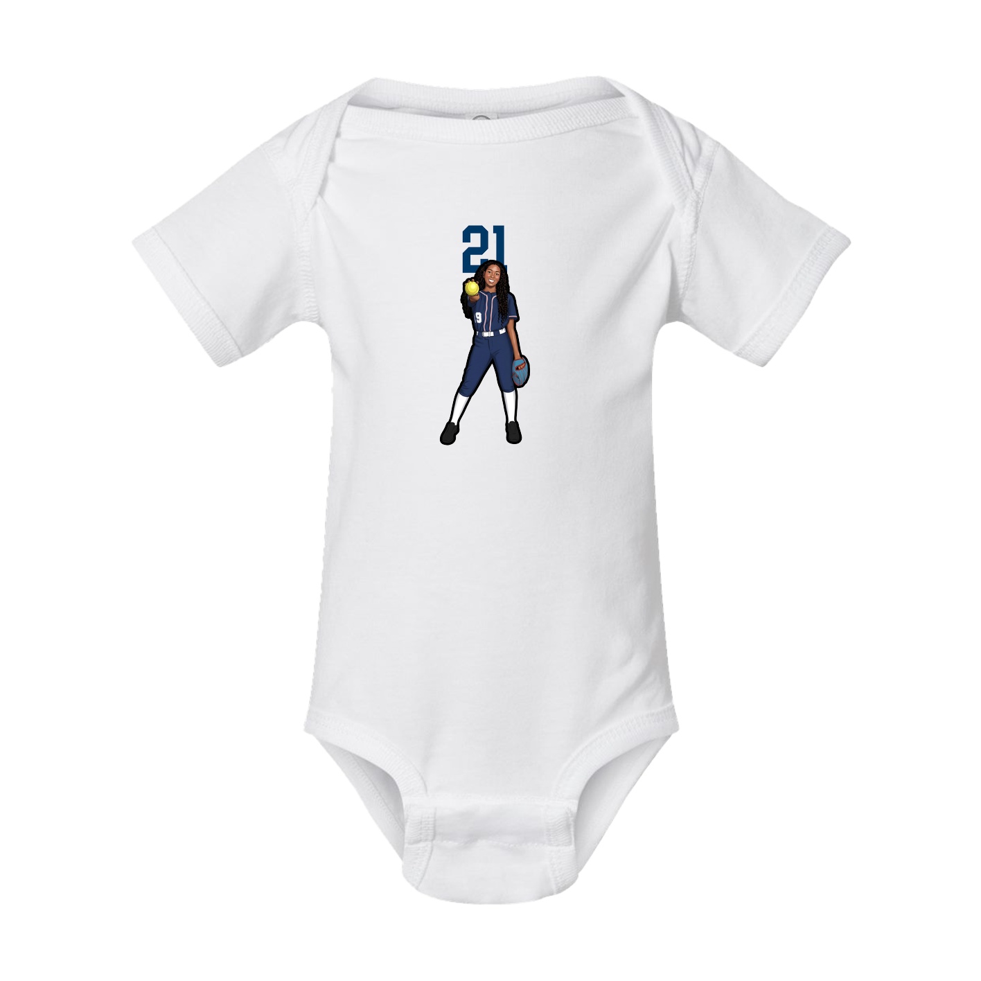 Baby Onesie — Number Top in White