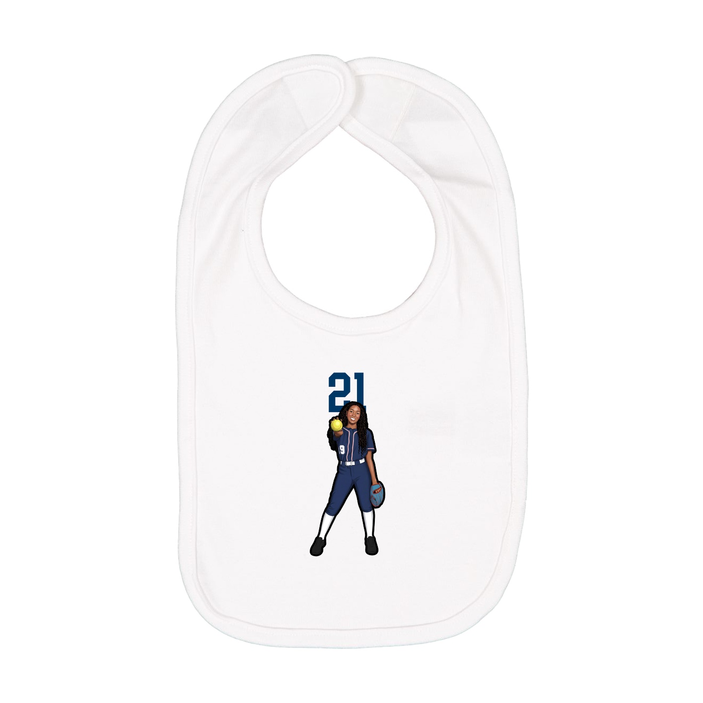 Infant Bib — Number Top in White