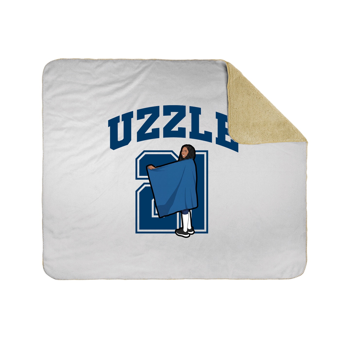 Throw Blanket — Number in White