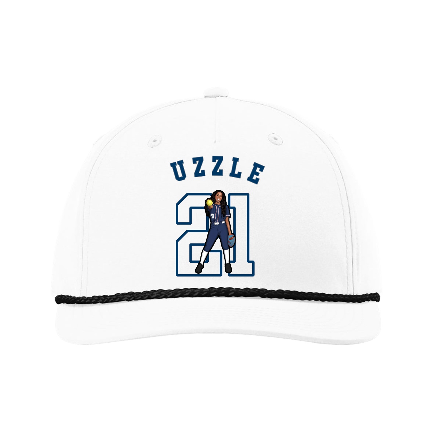 Five-Panel Classic Rope Cap — Shirsey Arch in White