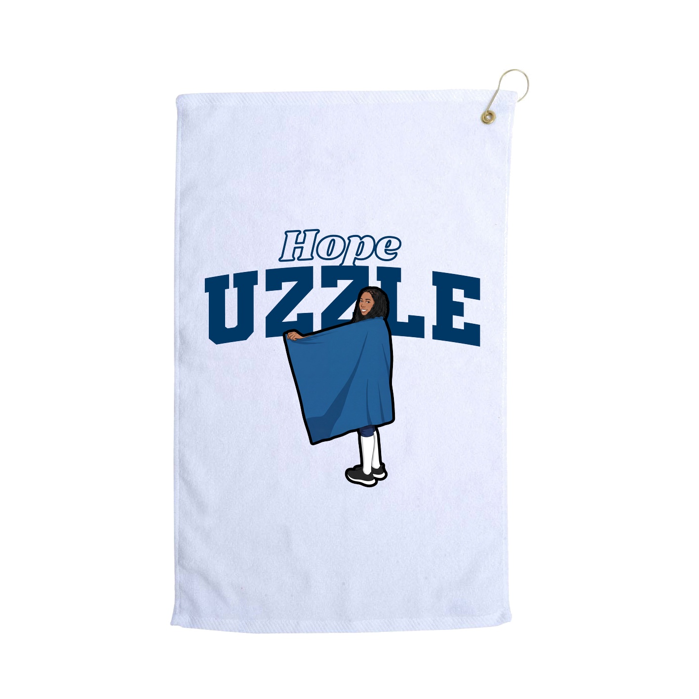 Golf Towel — Name Arch in White