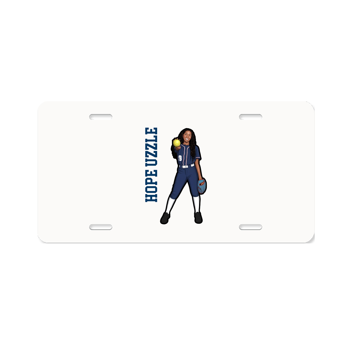 License Plate — Name Vertical in Classic