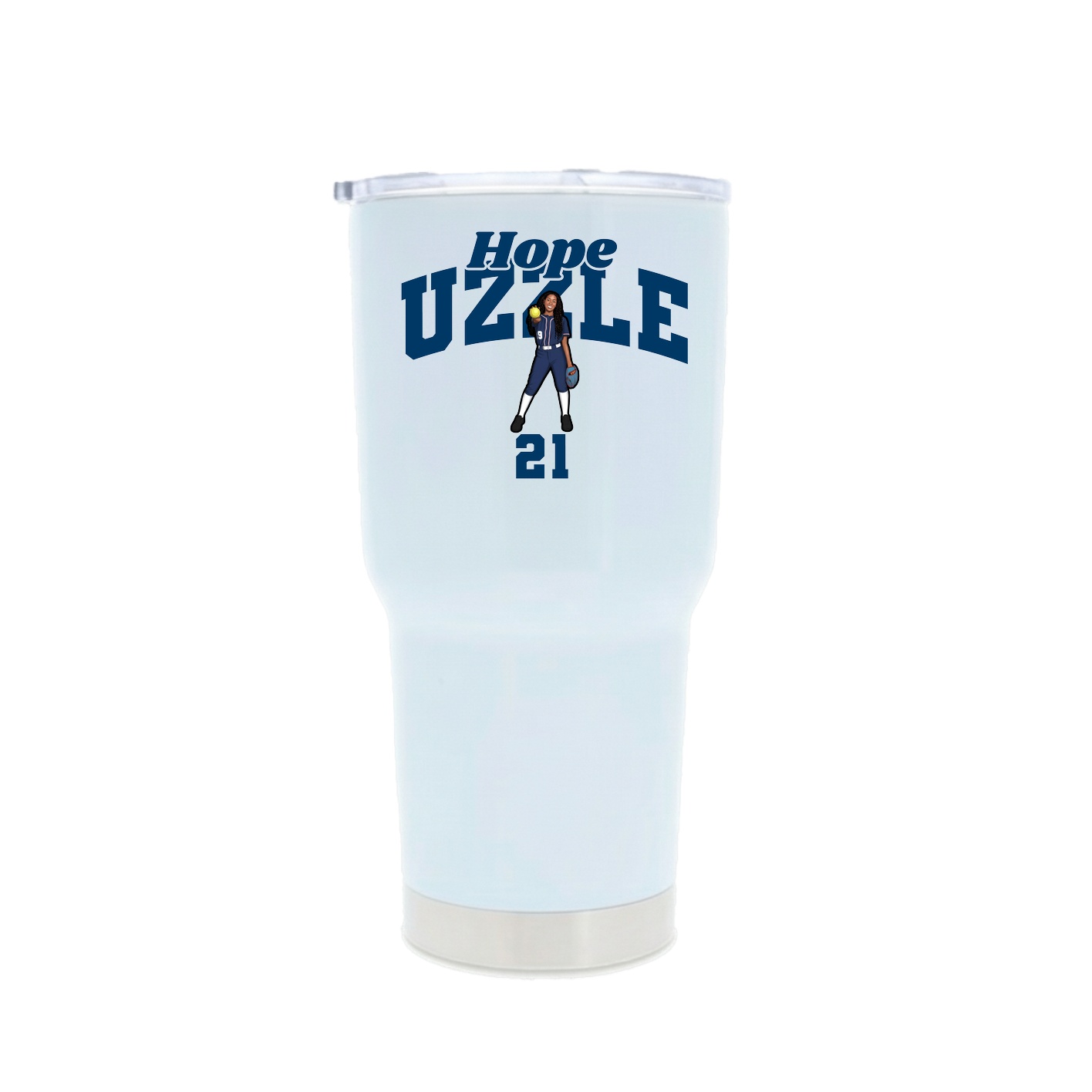 30oz Stainless Steel Tumbler — Signature Arch in White
