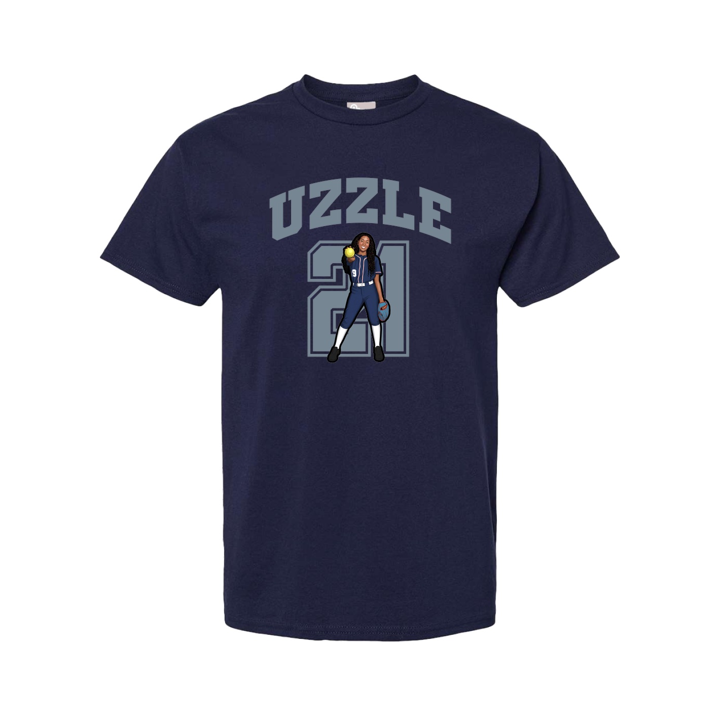 Youth Tee — Number in Navy