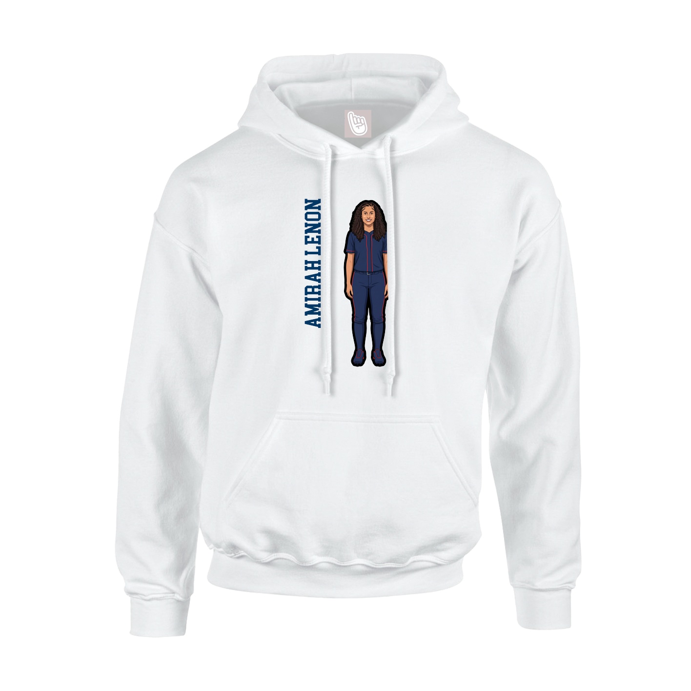 Youth Hoodie — Name Vertical in White