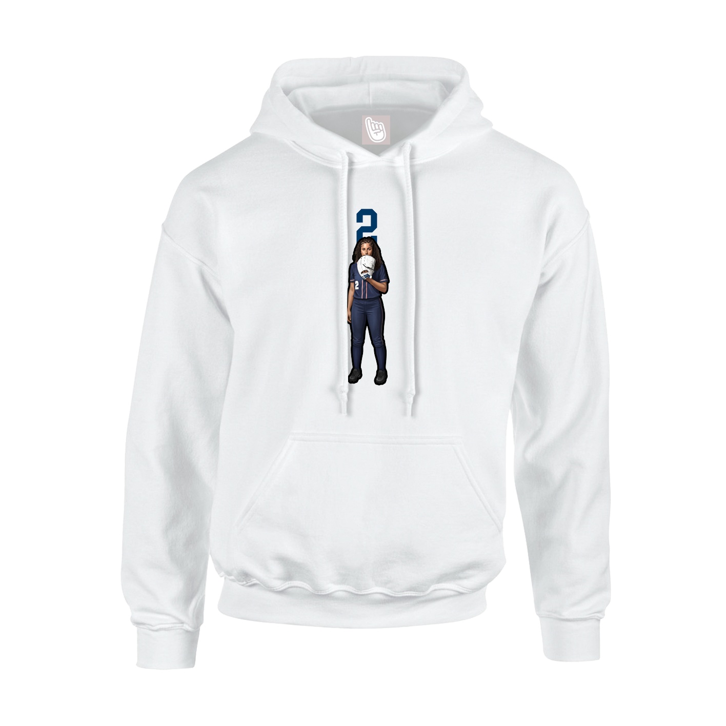 Youth Hoodie — Number Top in White