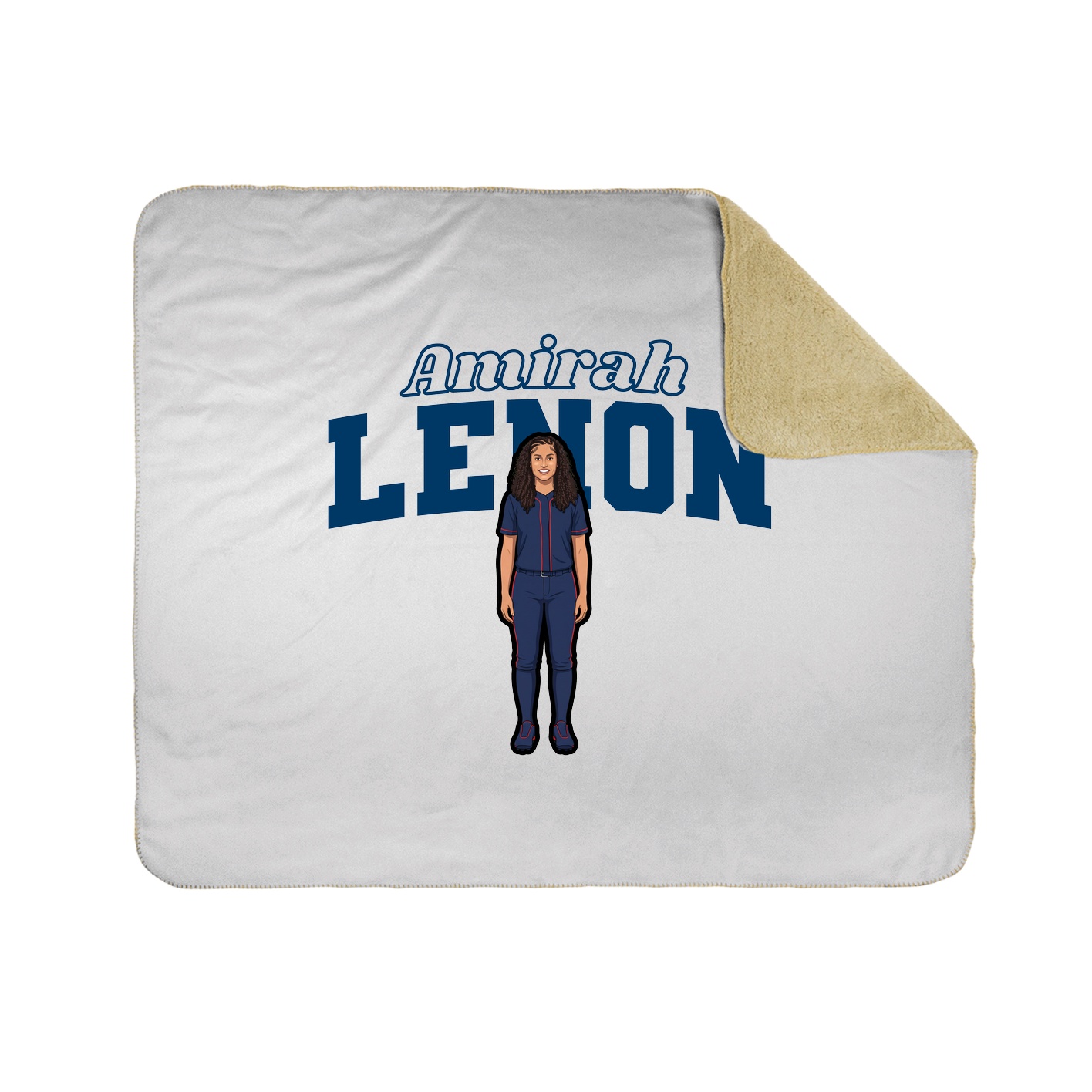 Throw Blanket — Name Arch in White