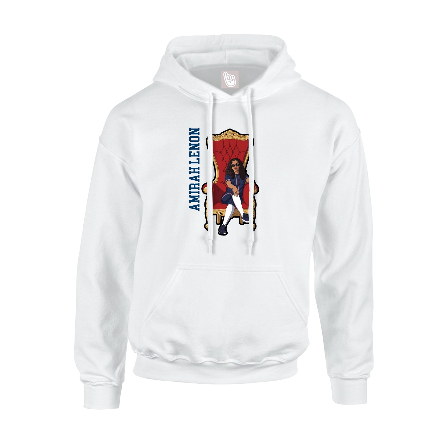 Youth Hoodie — Name Vertical in White