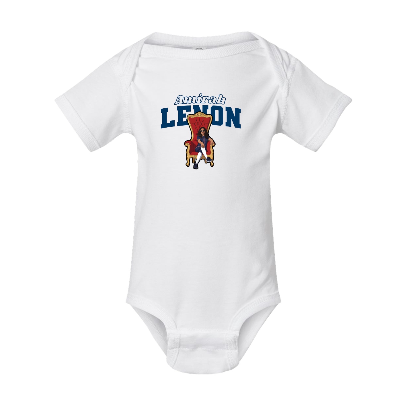 Baby Onesie — Name Arch in White