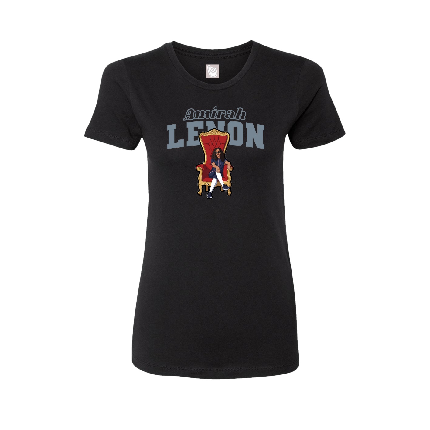 Fitted Women's Tee — Name Arch in Black
