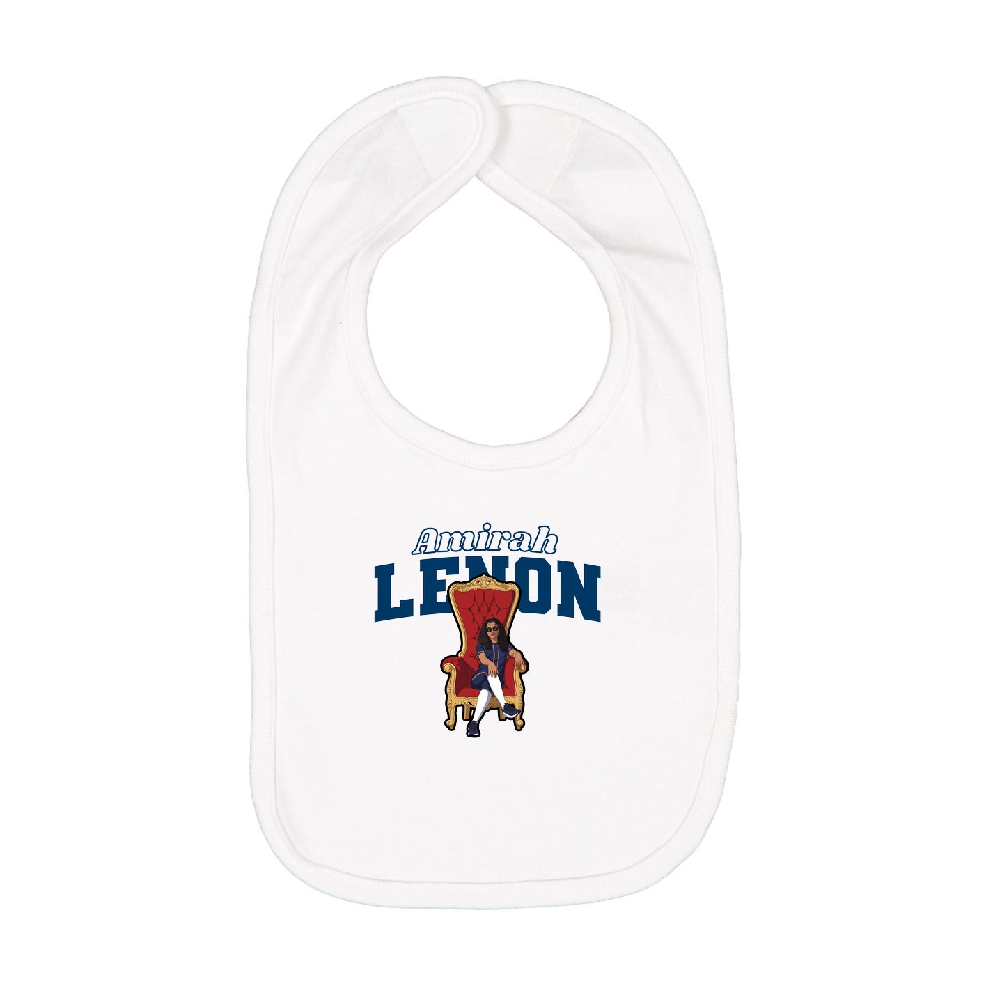 Infant Bib — Name Arch in White