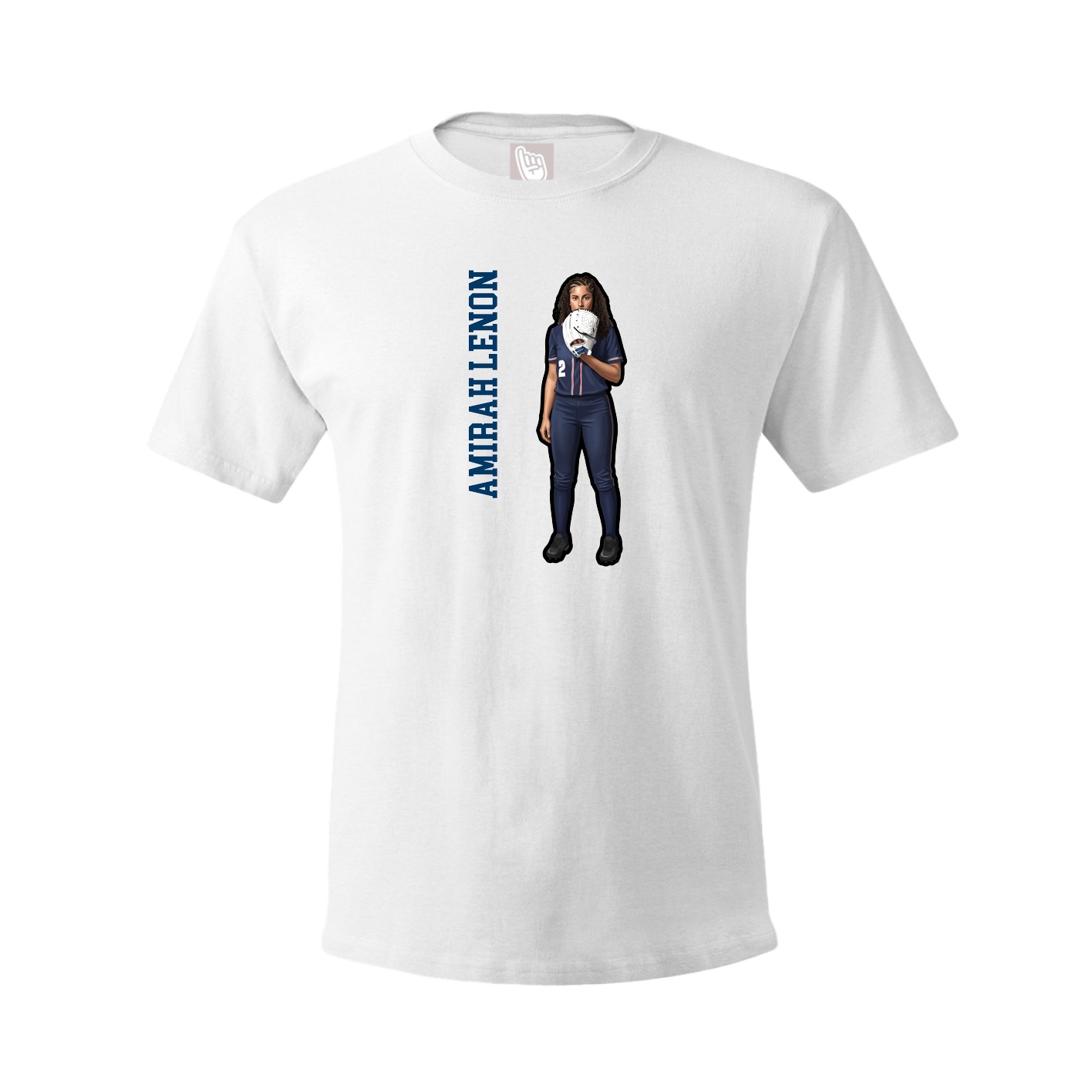 Youth Tee — Name Vertical in White