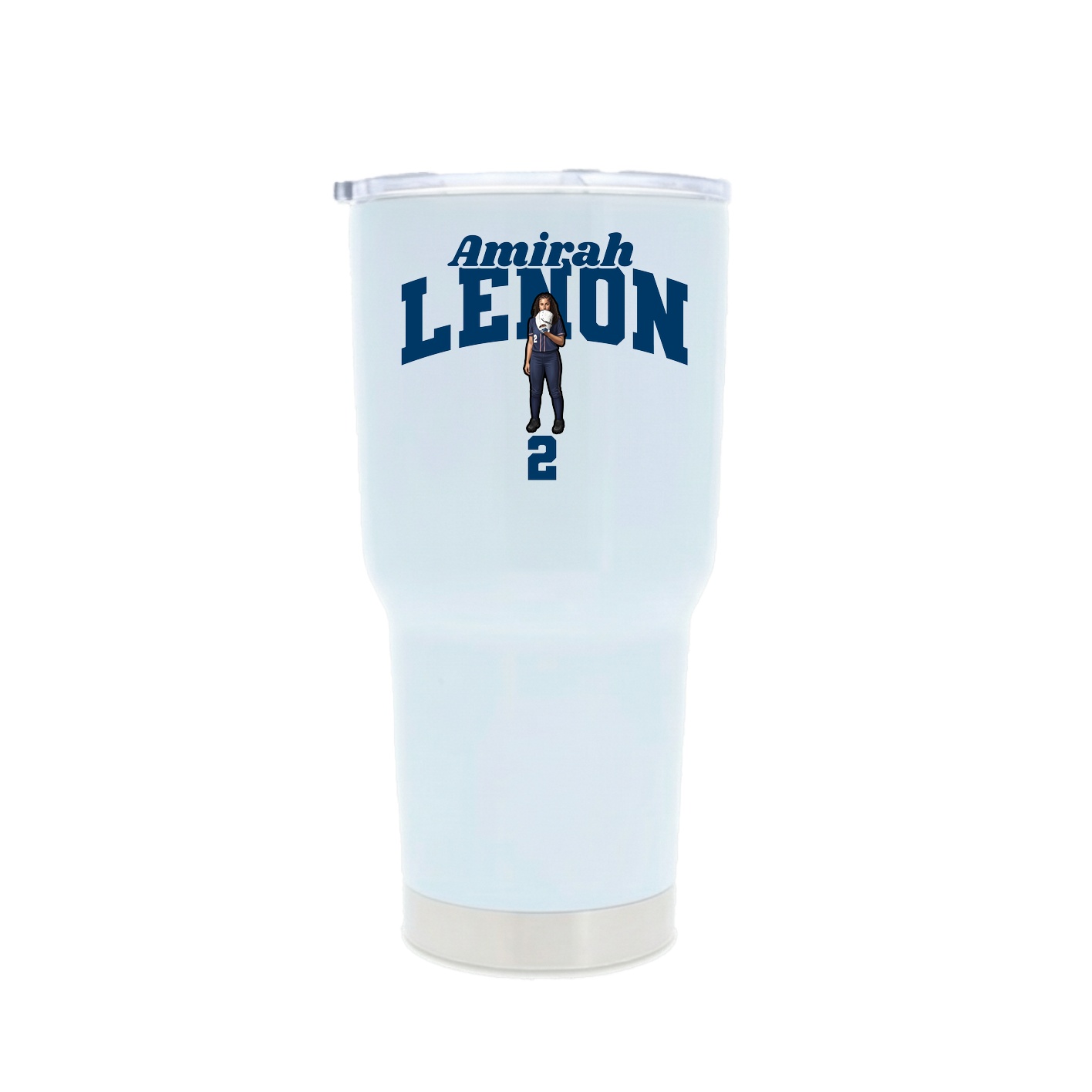 30oz Stainless Steel Tumbler — Signature Arch in White