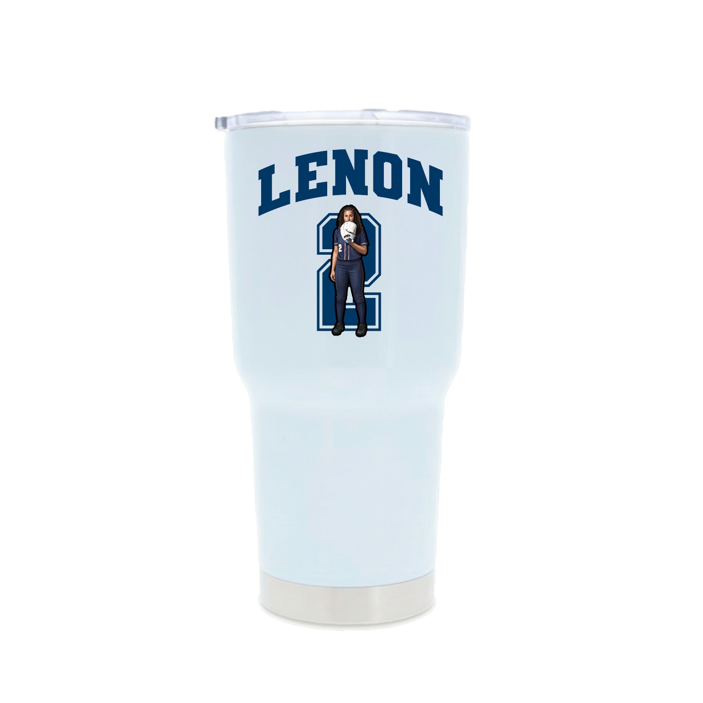 30oz Stainless Steel Tumbler — Number in White