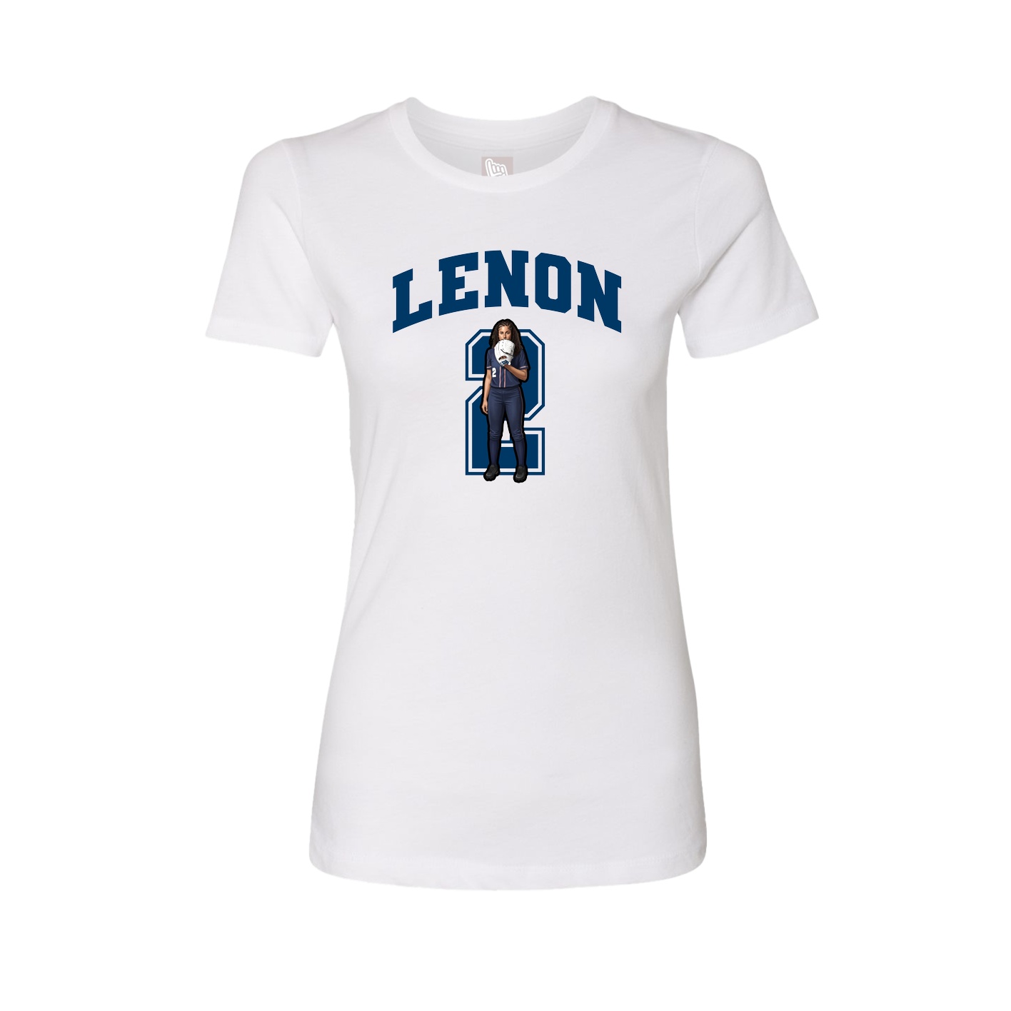 Fitted Women's Tee — Number in White