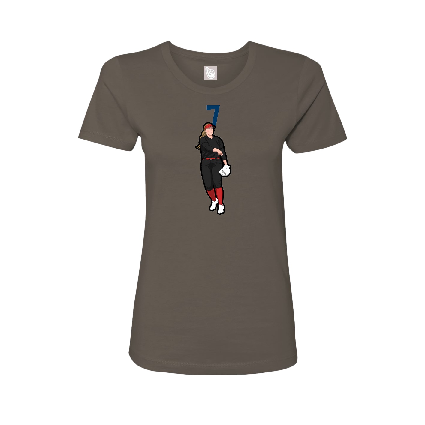 Fitted Women's Tee — Number Top in Grey