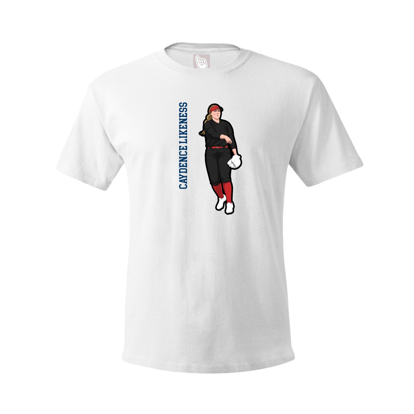Tee — Name Vertical in White