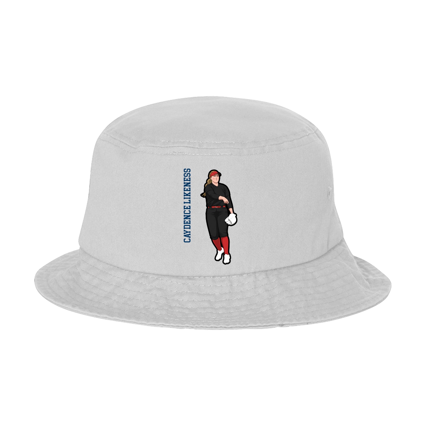 Bucket Cap — Name Vertical in White