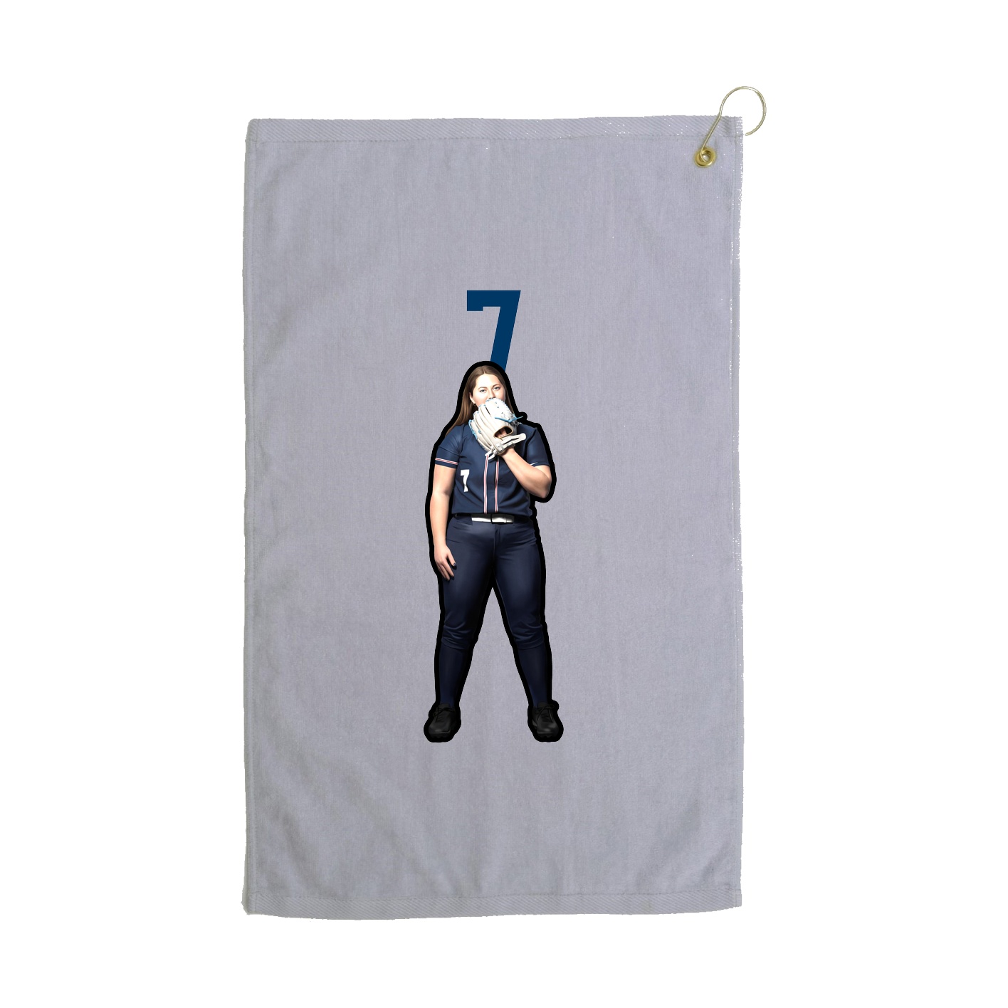 Golf Towel — Number Top in Grey
