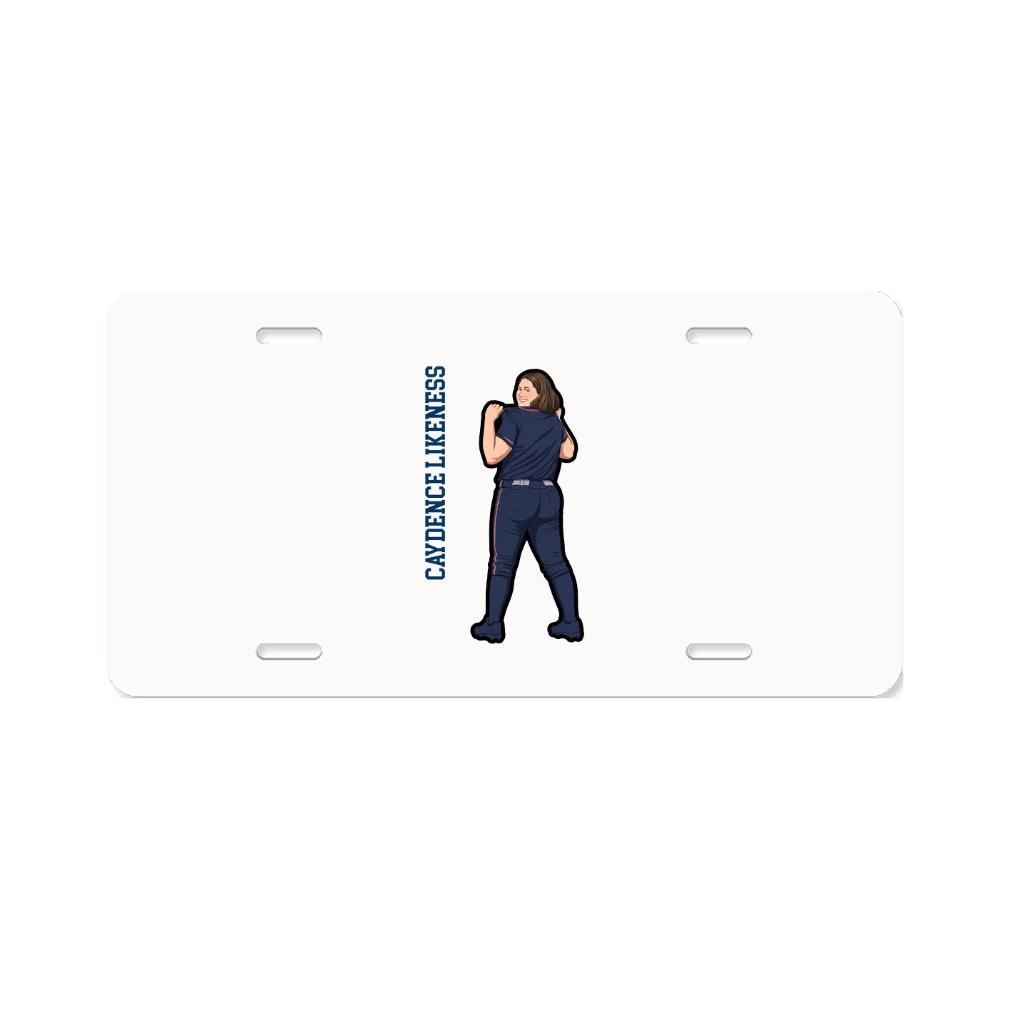 License Plate — Name Vertical in Classic