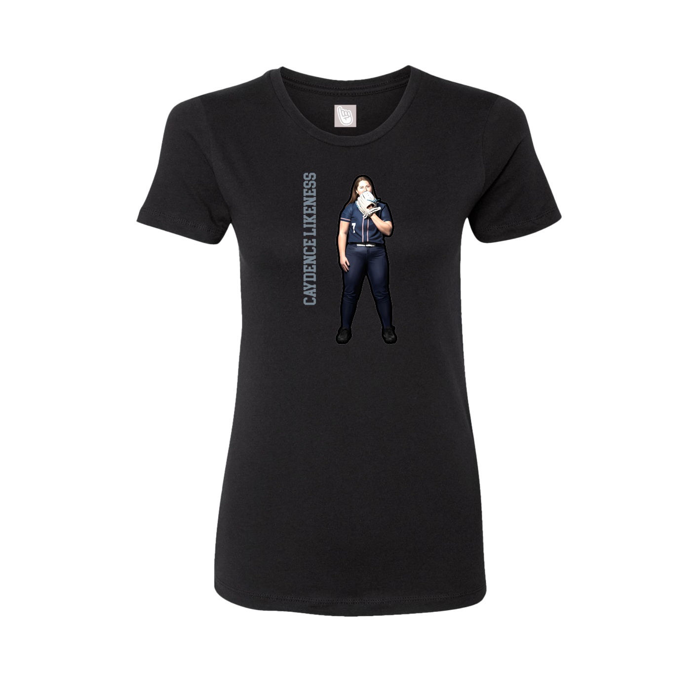 Fitted Women's Tee — Name Vertical in Black