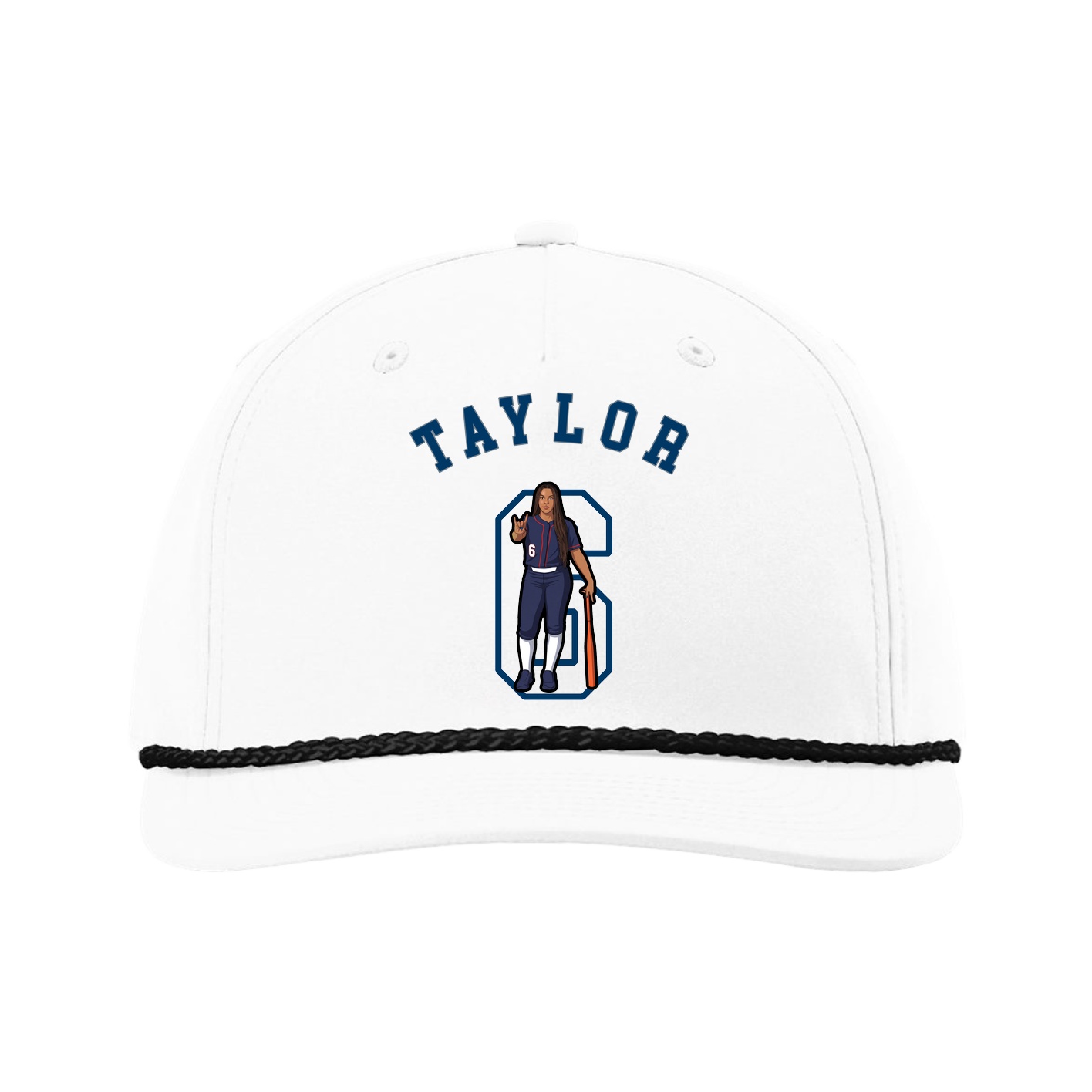 Five-Panel Classic Rope Cap — Shirsey Arch in White