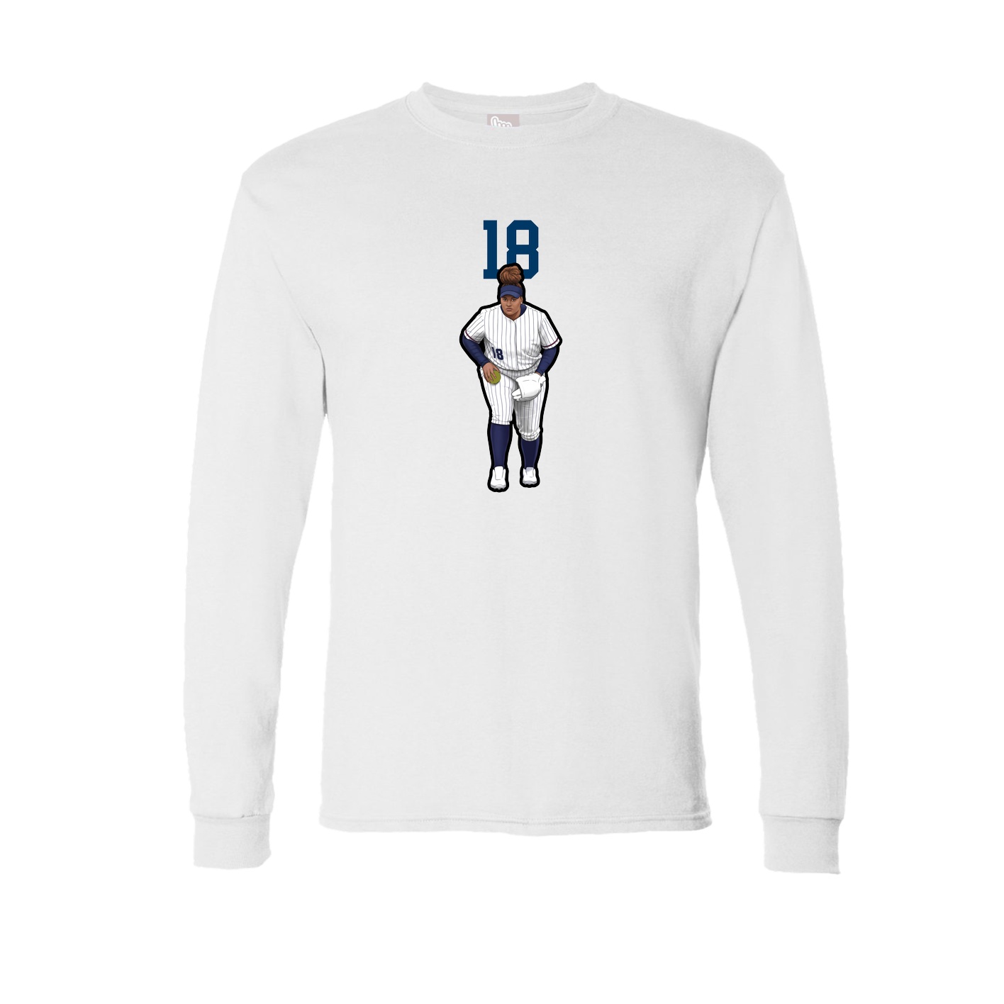Long Sleeve Tee — Number Top in White