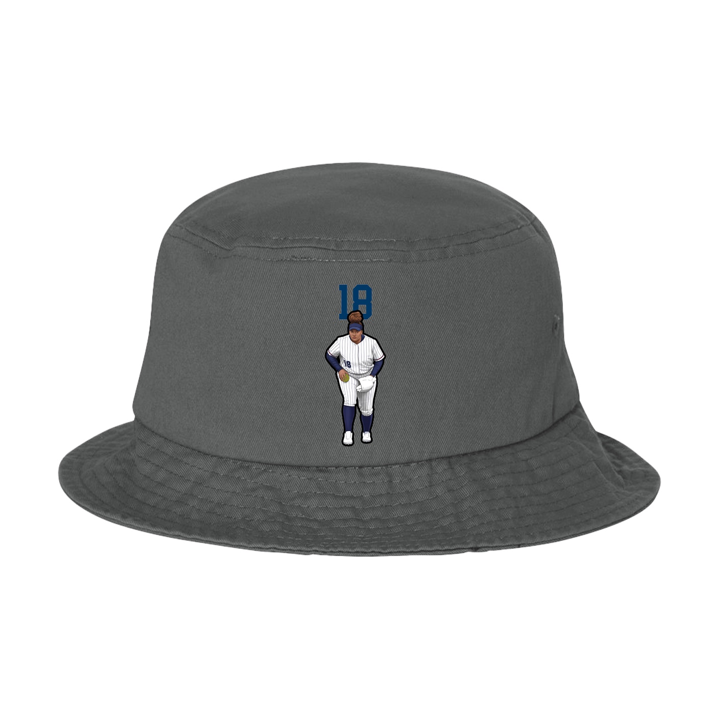 Bucket Cap — Number Top in Grey