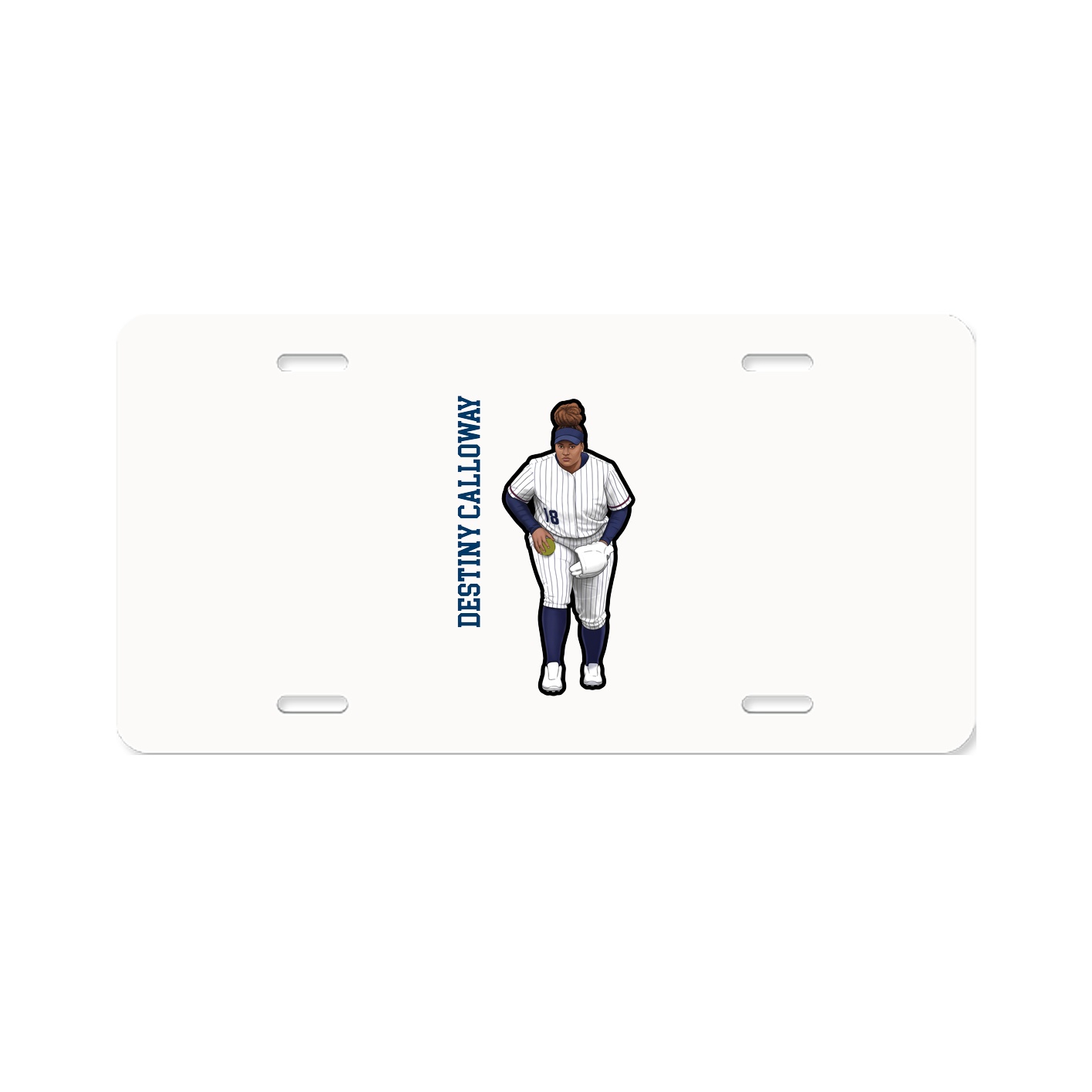 License Plate — Name Vertical in Classic