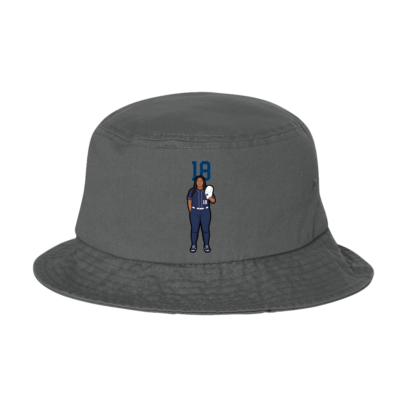 Bucket Cap — Number Top in Grey
