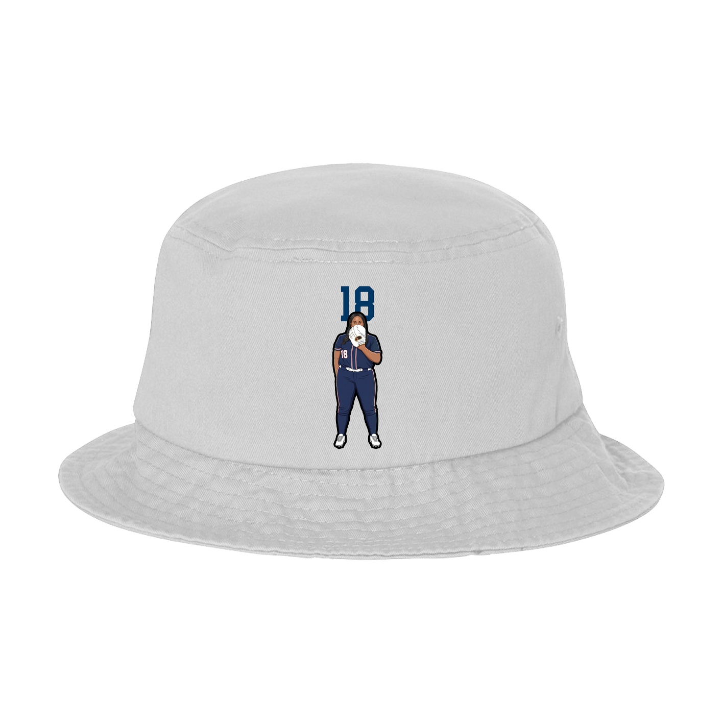 Bucket Cap — Number Top in White