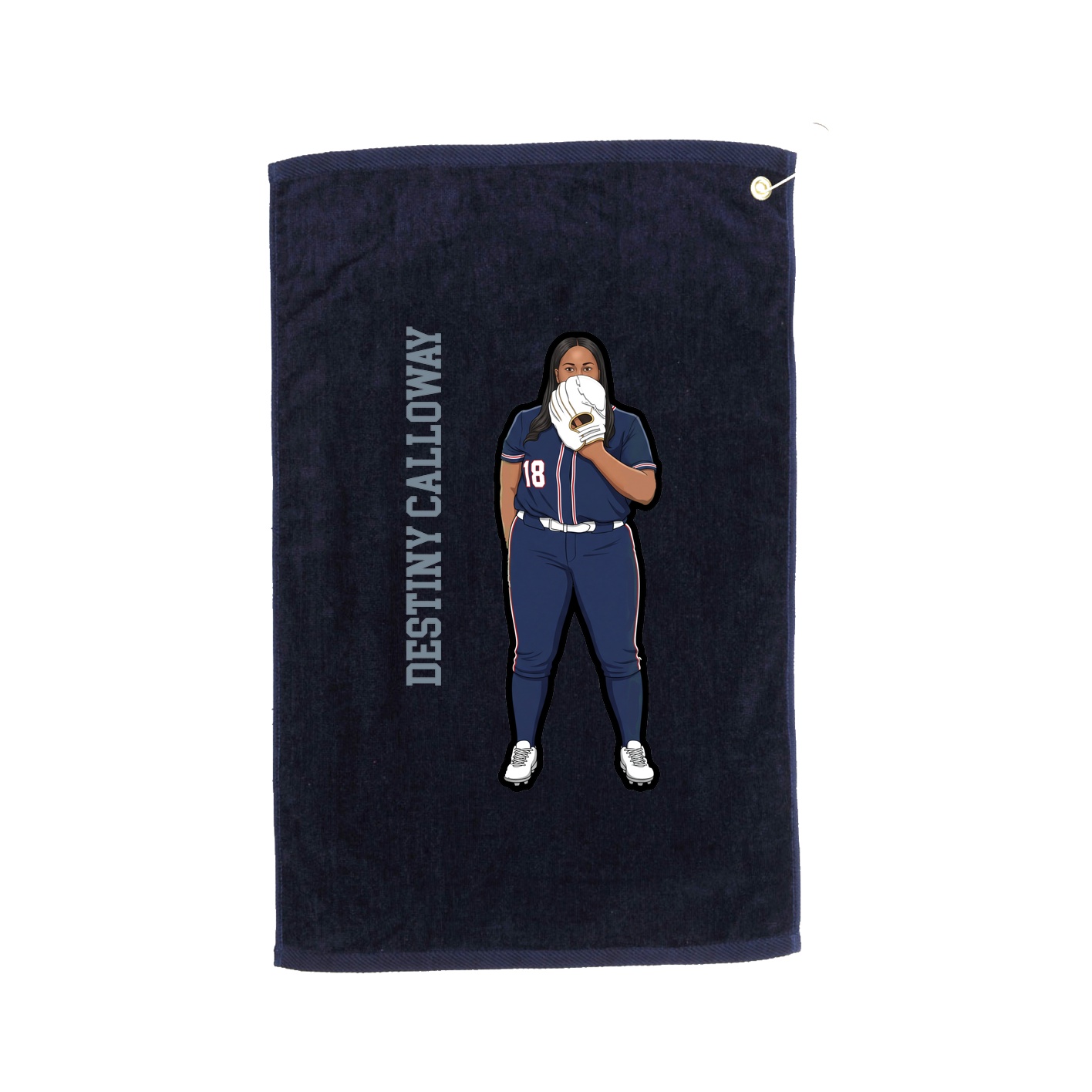 Golf Towel — Name Vertical in Navy