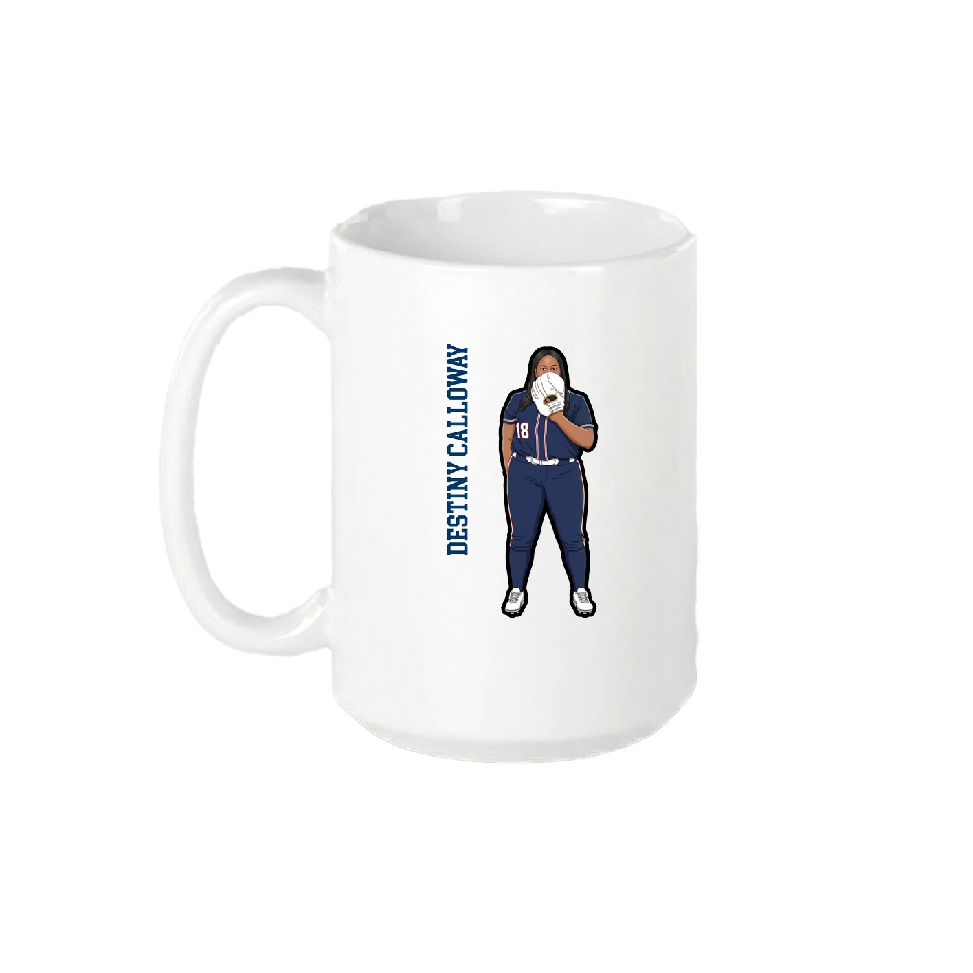 15oz Coffee Mug — Name Vertical in White