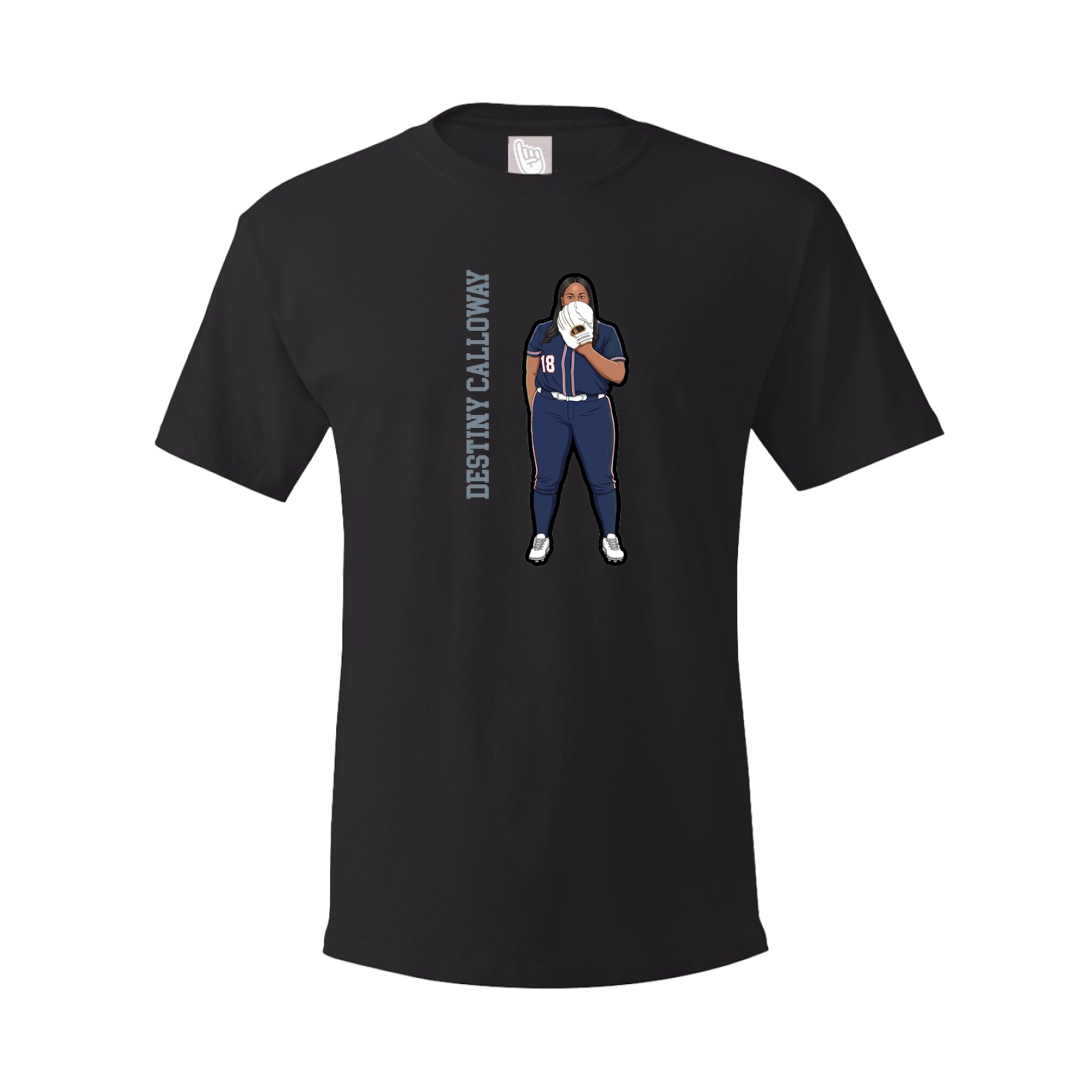 Youth Tee — Name Vertical in Black