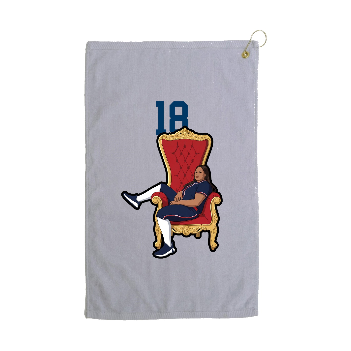 Golf Towel — Number Top in Grey