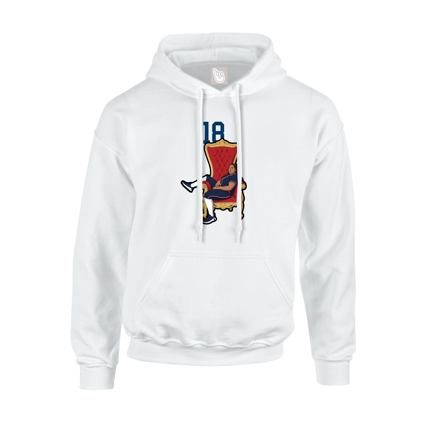 Hoodie — Number Top in White