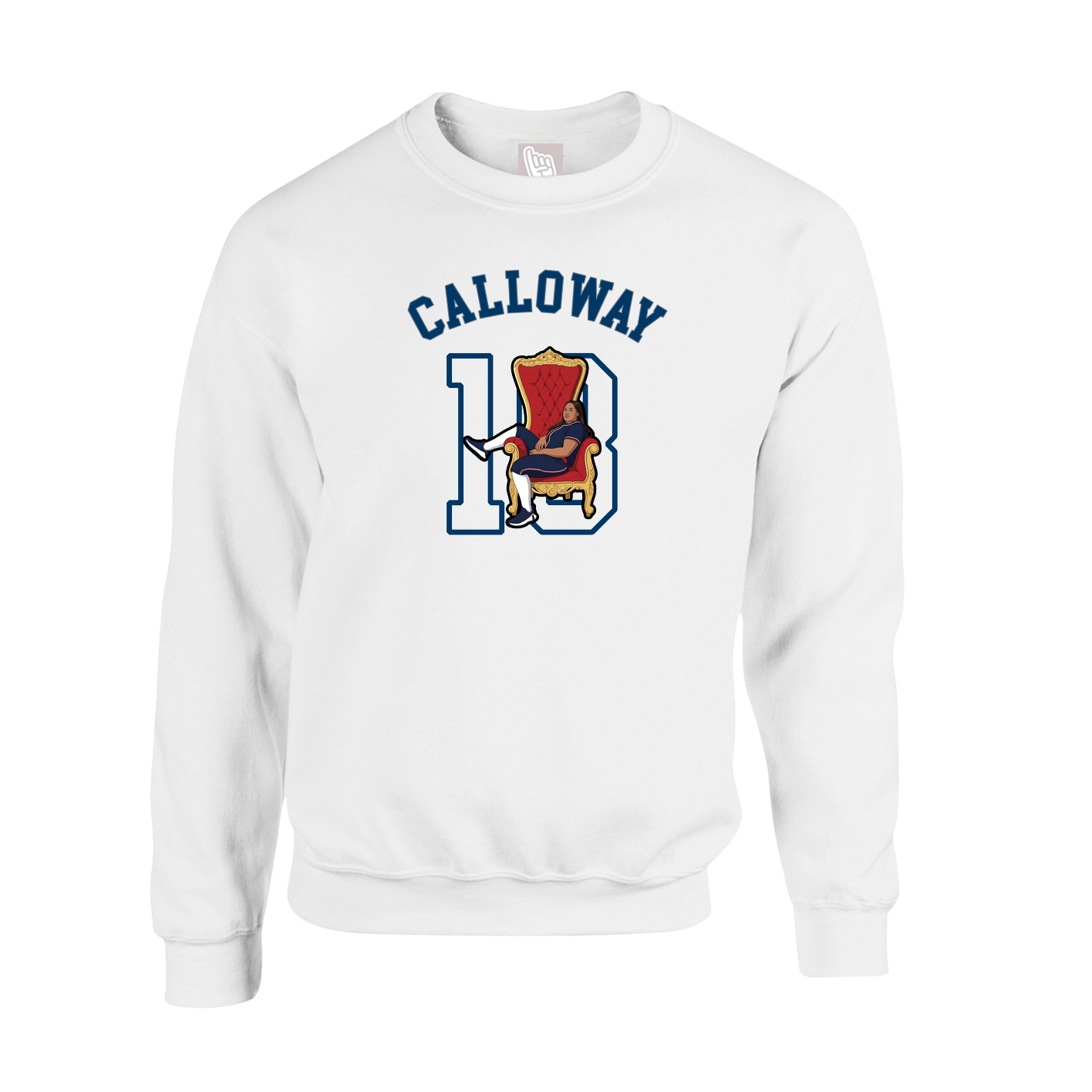 Fleece Crew — Shirsey Arch in White