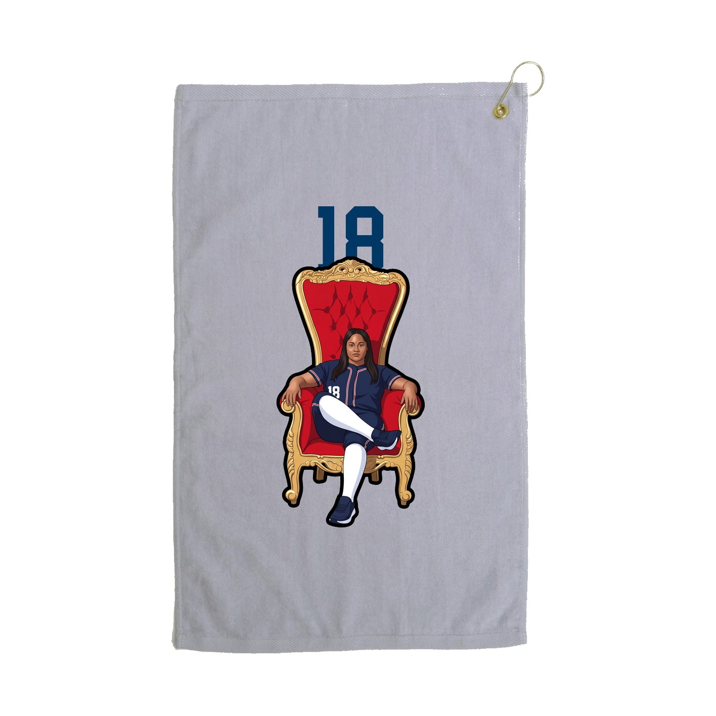 Golf Towel — Number Top in Grey