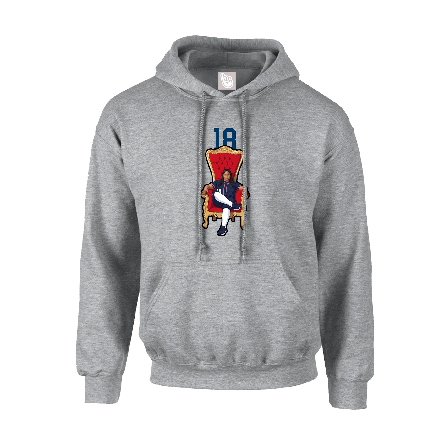 Youth Hoodie — Number Top in Grey