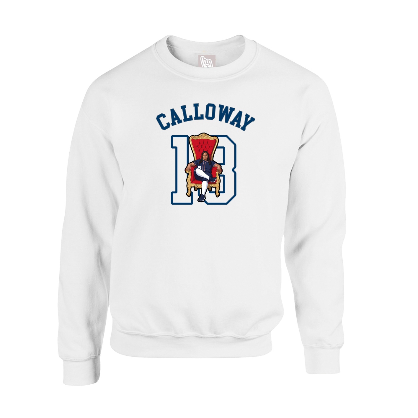 Fleece Crew — Shirsey Arch in White