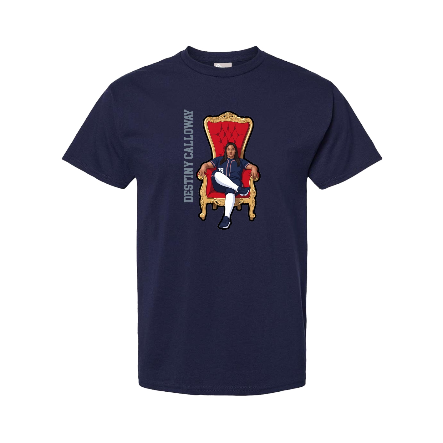 Youth Tee — Name Vertical in Navy