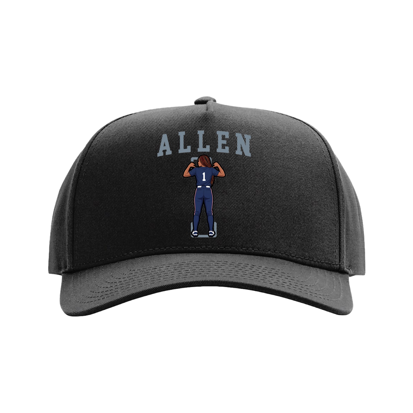 Full Fabric Five-Panel Champ Cap — Shirsey in Black