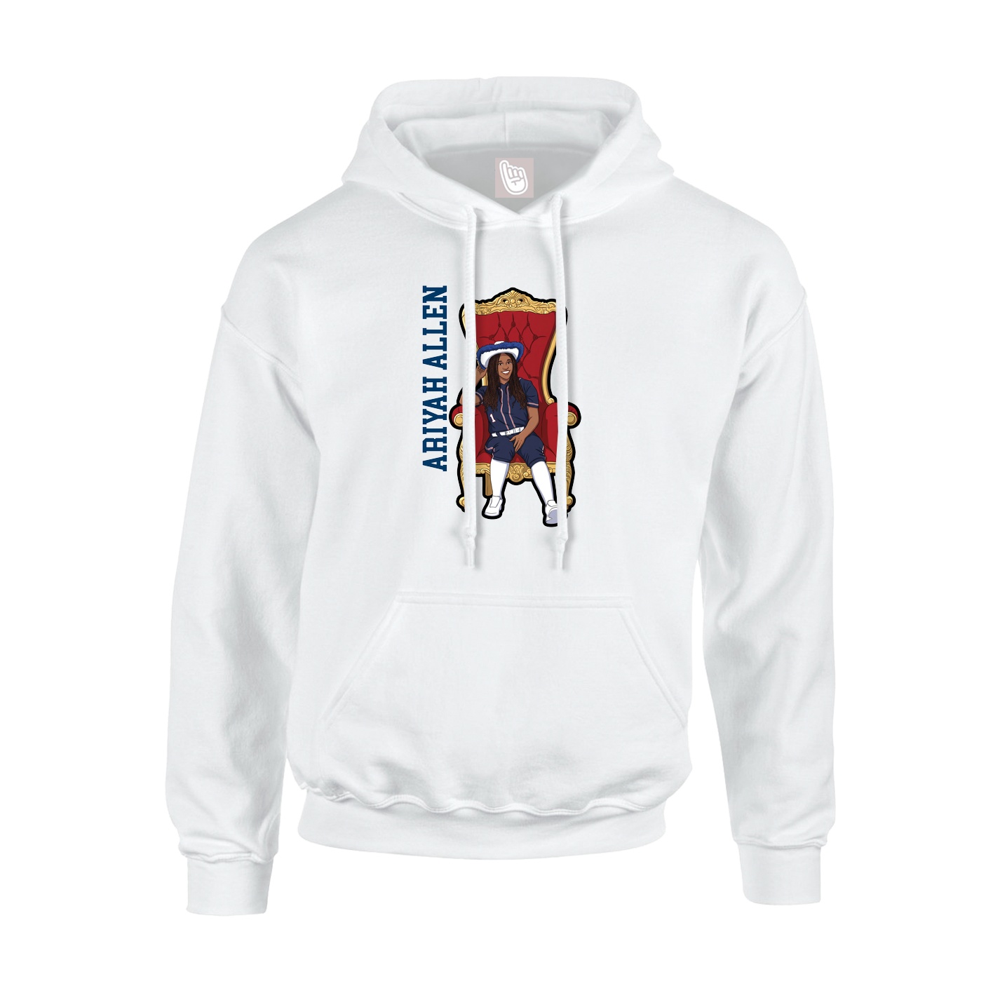 Hoodie — Name Vertical in White