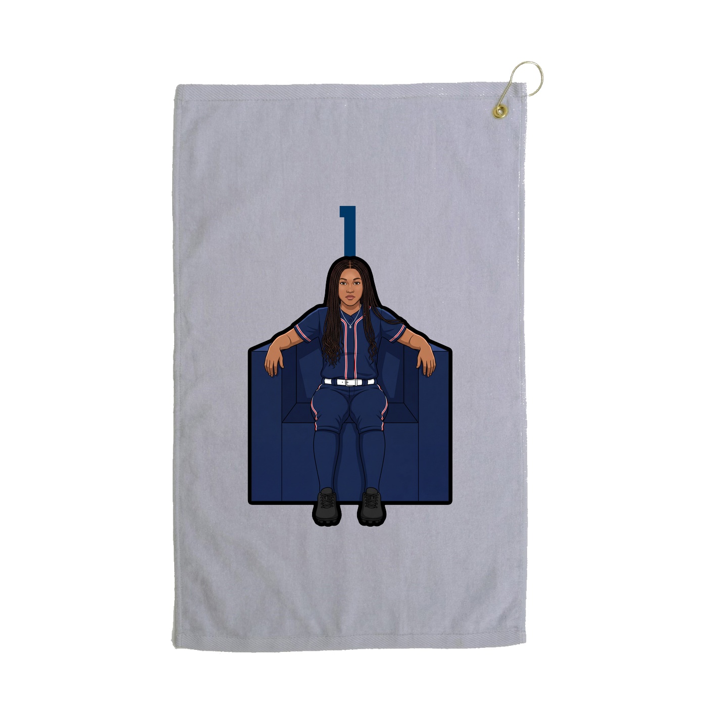 Golf Towel — Number Top in Grey