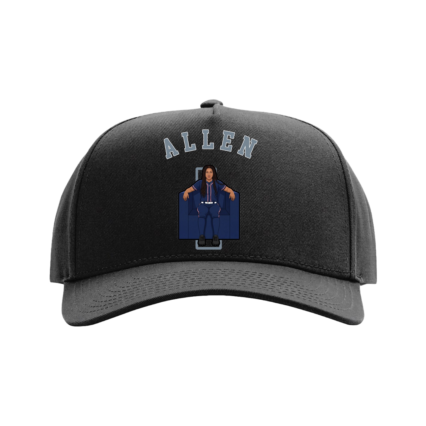 Full Fabric Five-Panel Champ Cap — Shirsey Arch in Black