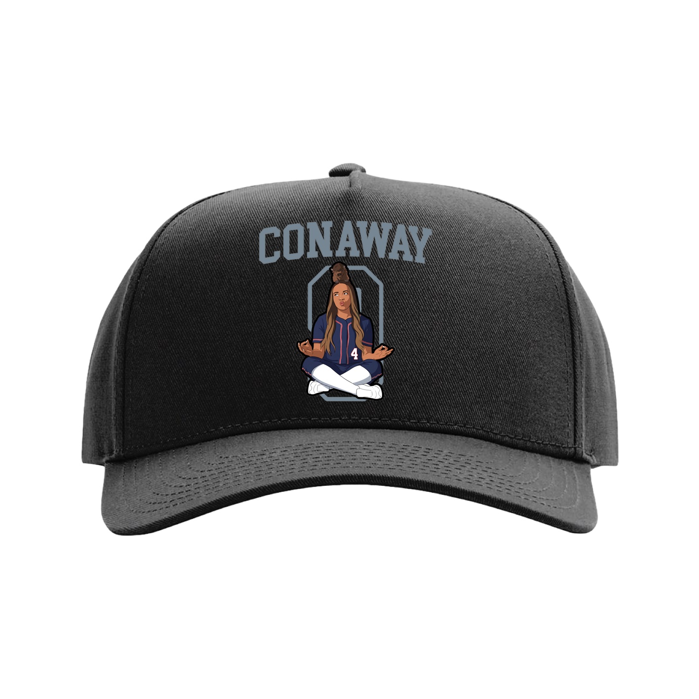 Full Fabric Five-Panel Champ Cap — Shirsey in Black